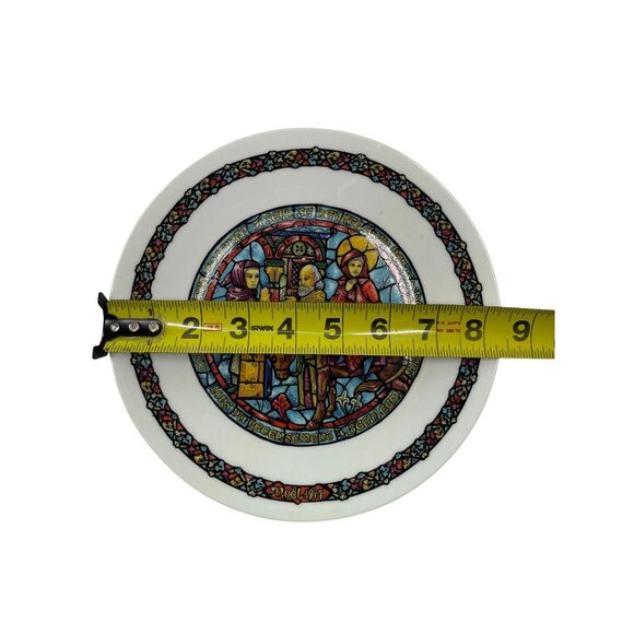 3 Limoges Noel Vitrail Collector Plates Christmas Stained Glass Design Catholic - Picture 9 of 9